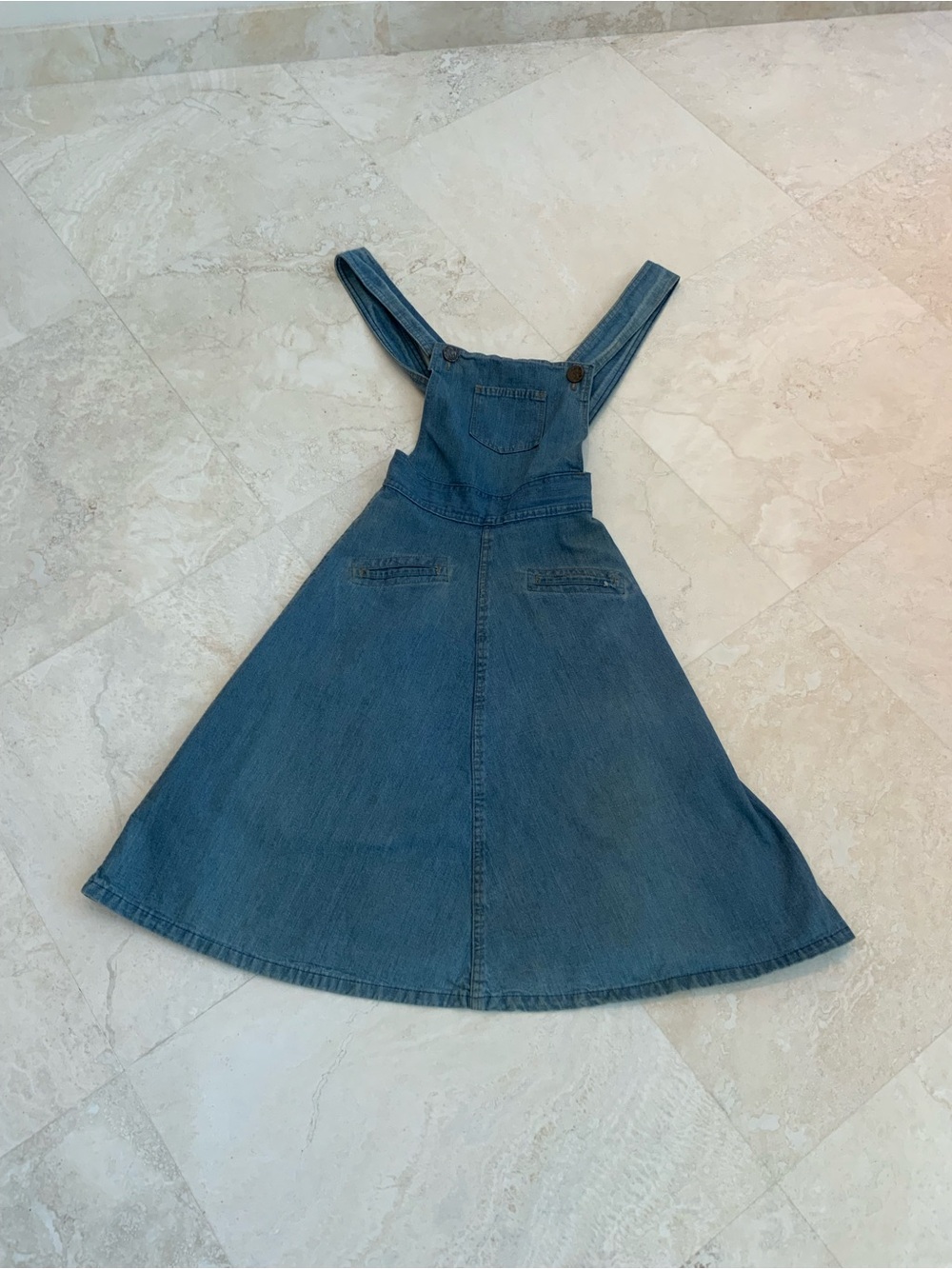 Vintage 70’s Women’s a-line skirt denim overalls Sz small